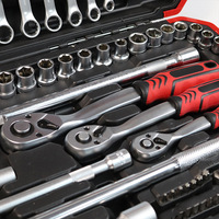 Ensemble d'outils de garage de grande taille en acier au carbone noir traité thermiquement OEM 180 pièces pour la réparation automobile et le service d'atelier