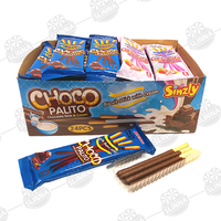 Bâtonnets de biscuits enrobés de chocolat halal en gros, saveur chocolat et crème de fraise, emballage individuel, collation pour enfants
