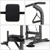 Barre de traction portable en acier pour la croissance, entraîneur d'étirement avec bandes de résistance et coussin en mousse pour la musculation à domicile en famille