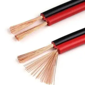 Stranded Speaker Cable 2-4 core Twin Flat Cable PVC Insulation RVB Red and Black 22AWG Twin Flat Audio Speaker Cable