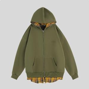 Sweat à capuche zippé pour hommes avec logo personnalisé de l'usine FAMA sweat-shirt surdimensionné à motif solide imprimé d'automne 100% coton brodé - Product Image 4