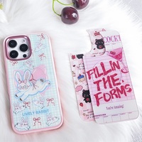 Coque de téléphone à panneau arrière magnétique remplaçable pour Iphone17/17pro/17promax/17air avec le lapin papillon coloré de dorure