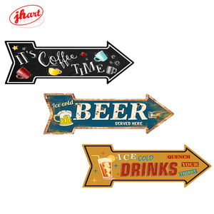 Insegna Vintage in Metallo a Forma di Freccia 45X15.5CM, Targhetta Personalizzata con Messaggio, Insegna in Latta per Birra, Decorazione Murale per Bar, Club, Caffè, Indicatore Retrò in Latta - Product Image 2