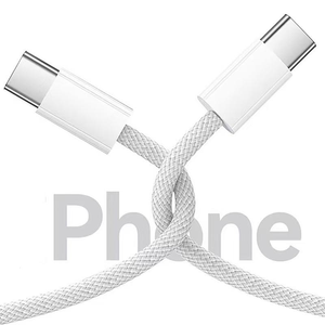 Nylon tressé 60W PD type-c à type-c câble charge rapide pour Phone16 1M câbles de données USB-C avec emballage de boîte - Product Image 3