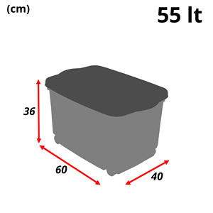 Belli & Forti 60L <b>Clothes</b> Storage <b>Box</b> with Lid and Wheels 60x40x36 Targeted for Organization and Convenience - Product Image 5