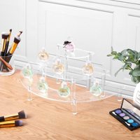 Support de présentation de gâteaux en acrylique transparent semi-circulaire à 3 niveaux, support à desserts, à collations, à cupcakes pour plateau de service de fête