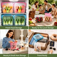 Fabricant ODM/OEM – Sacs de conservation alimentaire réutilisables en silicone sans BPA, magnétiques, de qualité alimentaire, pour congélateur