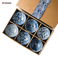 Coffret Cadeau de Bols en Porcelaine Japonaise Bleue et Blanche de 4,5 Pouces pour Mariage, en Céramique, Idéal comme Souvenir – Vente Chaude en Chine