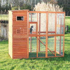 Casa <span class=keywords><strong>de</strong></span> gato al aire libre <span class=keywords><strong>de</strong></span> madera <span class=keywords><strong>de</strong></span> alta calidad refugio resistente a la intemperie para mascotas con diseño <span class=keywords><strong>de</strong></span> varios niveles y <span class=keywords><strong>ventanas</strong></span> <span class=keywords><strong>de</strong></span> ventilación - Product Image 2