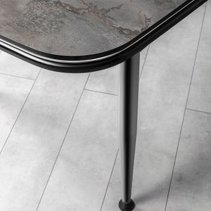 Mesa de Comedor Extensible Rosse Marmaris con Cubierta de Mármol de Lujo, Patas de Metal de Estilo Europeo Moderno, Rectangular, para 6 Personas, Turquía - Product Image 2