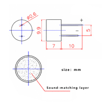 Transduser Ultrasonik Diameter 10 mm Sensor Ultrasonik untuk Mengukur Jumlah Lembar Kertas pada Jarak 50 cm