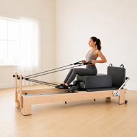 Reformer Pilates en Bois Youpower YE02S – Équipement de Fitness pour Studio à Domicile