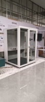 Cabine de bureau insonorisée en verre trempé noir, mobile, vente en gros, isolation acoustique, studio