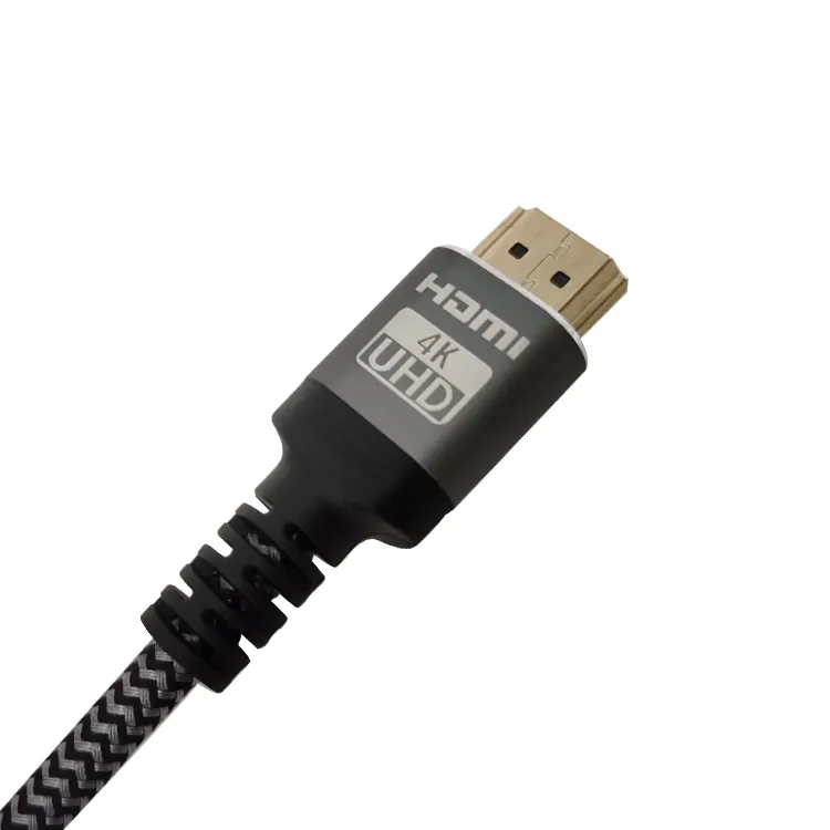 OEM ODM Ultra HD 3D 5.5mm OD PVC CCS Gold Plated HDMI 1.4 Version Plug 30HZ 30AWG HDMI 4K Cable with Braiding