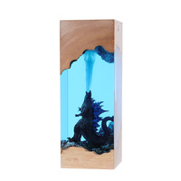 Lampe de nuit LED Godzilla personnalisée en résine avec alimentation par piles, artisanat créatif en résine pour salon, cadeau de vacances, ornement
