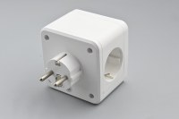 Adaptateur de prise électrique ABS noir avec protection contre les surtensions, 2 prises, 2 ports USB A et 1 port USB C, convertisseur mural intelligent 16A