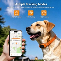 Traceur GPS pour animaux de compagnie avec surveillance de santé en temps réel pour chats et chiens, collier électronique étanche en silicone anti-perte