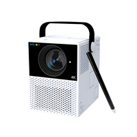Mini projecteur de cinéma portable pour chambre à coucher, prend en charge la résolution 1080P HD, système Android 9.0, batterie intégrée de 5200 mAh et haut-parleurs