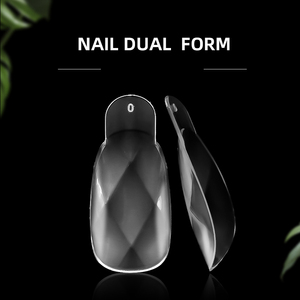 Diamond Cut Surface PP <b>Nail</b> Dual Form <b>Extension</b> Tips Quick Building Gel Mold Salon Manicure Supplies Reusable <b>Nail</b> System - Product Image 2
