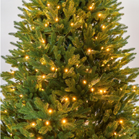 Ornements de Noël en gros transfrontaliers de luxe en aiguilles de pin artificielles, arbres de Noël simulés pré-éclairés et densément fournis