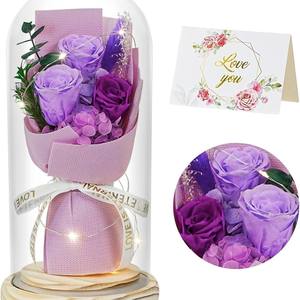 Ramo de Rosas en Cúpula de Cristal, Adorno Luminoso, Regalo para el Día de la Madre, San Valentín, para Mamá, Mejor Amiga, Decoración - Product Image 5