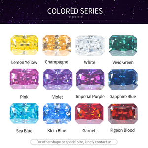 Diamantes Moissanite Mossanite cultivados en laboratorio a precio de fábrica al por mayor en piedras preciosas sueltas de corte radiante VVS amarillo Rosa verde - Product Image 4