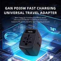 Adaptador de Viaje Universal FOXCAN OEM 35W PD QC3.0 Tipo-C, Cargador Rápido USB-C Todo en Uno, Auriculares, Teléfonos Móviles