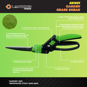 551031 Cisailles de jardin ergonomiques avec tête rotative à 360 degrés pour le bordage et la taille des pelouses - Product Image 5