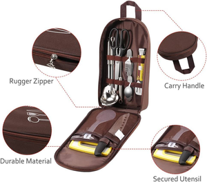 Portable Light Outdoor <b>Backpack</b> Tool Box Kitchen Cooking Utensils Storage Bag Environmental protection Camping Kitchenware Bag - Product Image 2