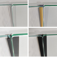 Raccords de porte de douche en plastique cabine de douche transparente bande d'étanchéité en Pvc pour porte coulissante en verre sans cadre