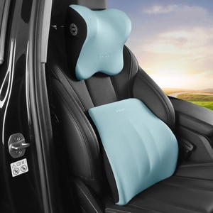 Car Seat Cushion &amp; Headrest Lumbar Support Pillow Breathable Memory Foam with <strong>Neck</strong> <strong>Rest</strong> for Back Pain Relief - Product Image 3