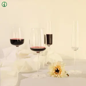 Logo personalizzabile di lusso in cristallo trasparente retrò bicchieri da vino con stelo per bere vino Cabernet bianco rosso come regalo