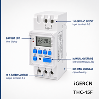 THC-15F bel Mini bi-volt, kontrol harian dapat diprogram 16amp 24vdc AUTO Din Rail Mounted Digital Theory detik Switch Timer