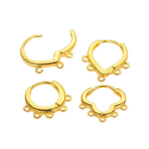 Gold Plated <b>Earring</b> <b>Hooks</b> With Charms Small Jewelry Findings For DIY Accessories - Product Image 4