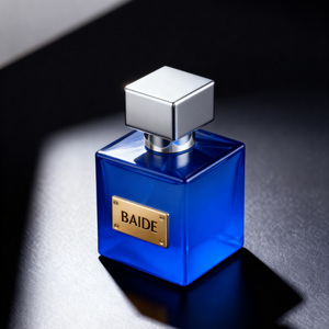 Flacon de parfum pour homme à prix d'usine, vide, en verre, avec pulvérisateur à pompe, transparent, carré, 20ml, 30ml, 50ml, 100ml, avec capuchon doré - Product Image 5