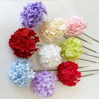 Flor de Hortensia Azul de Tela de Seda Artificial Hecha a Mano de Alta Calidad al por Mayor para Decoración del Hogar, Bodas y Día de la Madre