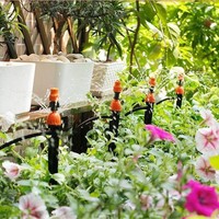 Ensemble d'irrigation goutte à goutte DIY en PVC F96 réglable pour pot de fleurs, arrosage automatique de jardin