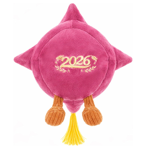 Figurine en peluche mignonne en forme de toque de graduation, décoration douce en forme de toque avec visage souriant et pompon doré, souvenir idéal pour les diplômés - Product Image 4