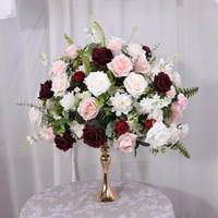 NINI Simulation Décoration Florale Artificielle Rose en Soie Couleur Curry Rose pour Mariage, Anniversaire, Banquet, Hôtel, Centre de Table, Composition Artistique