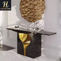 Lumière de luxe italien design Art en bois massif bar porche Table Villa salon hall d'entrée contre le mur en forme de table
