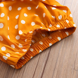 Toddler Girls Korean Sets Kids Short Sleeve Baby Girl Pumpkin <b>Dress</b> With <b>Underwear</b> of Wholesale - Product Image 4