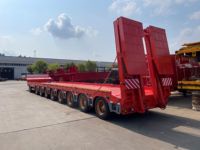 Semi-remorque surbaissée robuste à 4 essieux 80T avec ressorts hydrauliques pour le transport d'équipements miniers à vendre