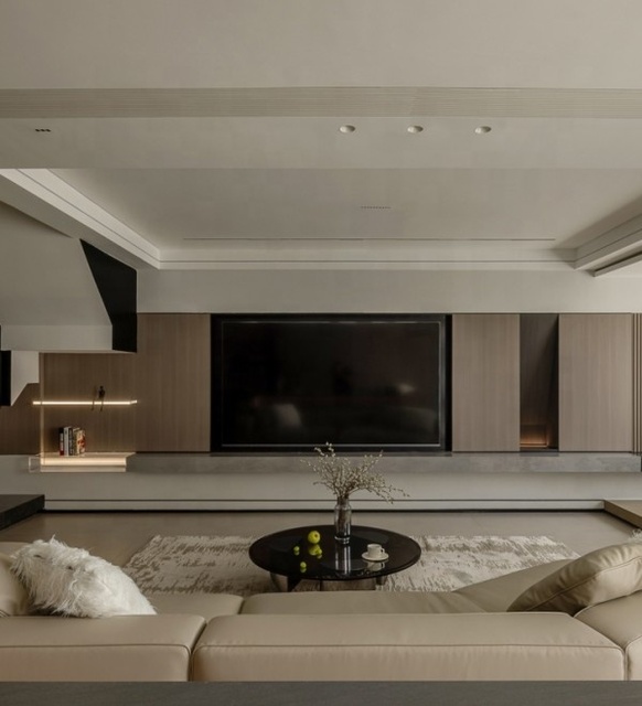 Modern Luxury Contemporary Apartment TV Stand Floating Wall-Mounted Design Eco-Friendly Durable Customized TV Table Furniture