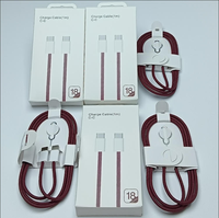 Kabel Data Pengisian Cepat USB Type C PD Nylon Kepang Tahan Lama 1m Grosir dengan Kotak untuk Ponsel 18 17 16 15 Pro Max