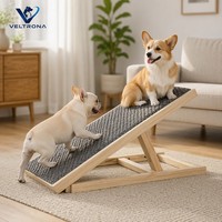 Rampe pour animaux de compagnie en bois réglable avec surface antidérapante, marches pliables pour chien et chat pour lit, canapé et voiture