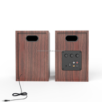 Speaker rak buku sistem Mini kayu 40W speaker dalam ruangan Home Theater dengan RCA dan input USB untuk kualitas suara Hifi