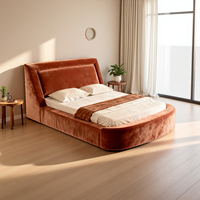 Lit Compressé Sans Cadre LI JIE de Luxe Haut de Gamme en Tissu Chenille Minimaliste, Matelas en Mousse Doux, Tailles Queen et King, Emballé Sous Vide 1