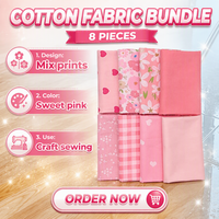 Lot de 8 carrés de tissu rose coloré et lisse pour patchwork et quilting, idéal pour le bricolage et les travaux de couture à la main