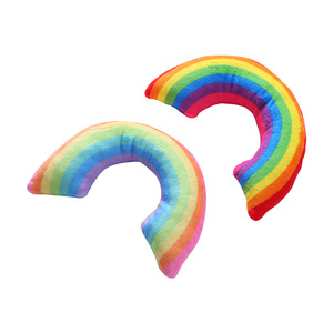 Wholesale Interactive Rainbow Shaped Plush Cat Chew Toys Comfortable Favorite <b>Pillow</b> with Mint Movement Pet Supplies - Product Image 5