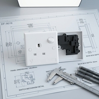 Prise murale DIFENG avec interrupteur, matériau ABS, 1 prise, 13A/10A 250V, installation facile